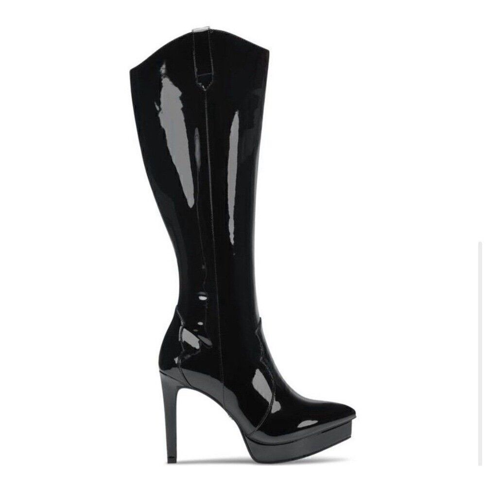 Thalia Sodi Black Patent High Heel Knee Boots